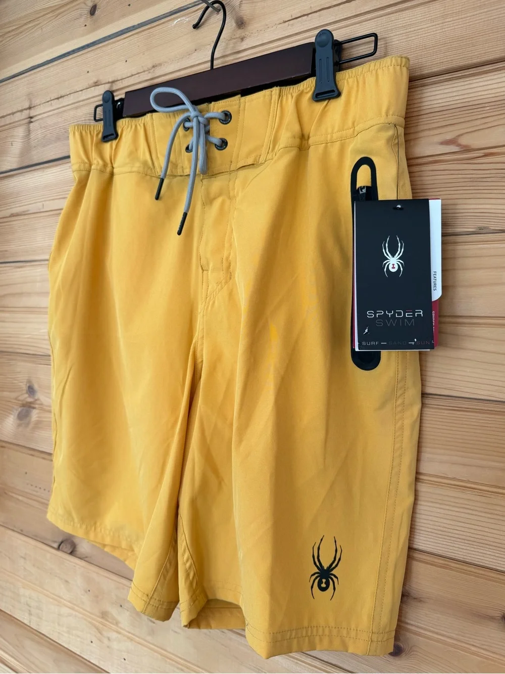 SPYDER | Men’s Board Shorts / Swim Trunks | Size Medium | NWT | Mustard Yellow